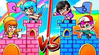 CASTILLO SEGURO de CHICAS vs CASTILLO SEGURO de CHICOS 🏰👦👩 MINECRAFT CASTILLO VS CASTILLO [upl. by Donavon]