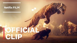 RRR  Tiger Fight Scene  Jr NTR Entry  Netflix [upl. by Odlareg231]