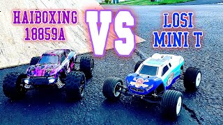 Haiboxing 18859A vs Losi Mini T brushless beat down [upl. by Aisyat]