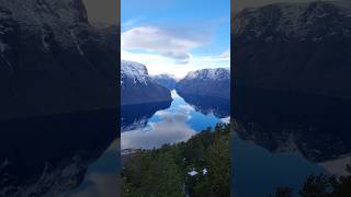 Majestic fjord in Norway and big mountain freeride skiing above stegastein [upl. by Soalokcin246]