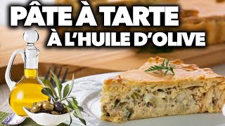 Pâte brisée à lhuile dolive en 5 MINUTES   pâte à tarte sans beurre [upl. by Weisburgh]