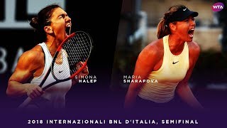 Simona Halep vs Maria Sharapova  2018 Internazionali BNL dItalia Semifinal  WTA Highlights [upl. by Yelyah]