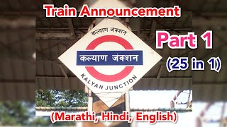 Train Announcement at Kalyan Junction  Indian Railways [upl. by Enailuj]