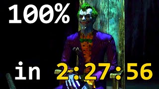 Batman Arkham Asylum Speedrun 100 in 22756 obsolete [upl. by Anawal]