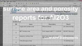 BET specific surface area and BJH pore size distribution data report for AI2o3 [upl. by Peters474]