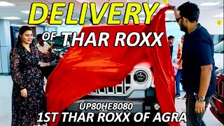 FINALLY APNI THAR ROXX KI DELIVERY LELI ALWAR RAJASTHAN SE  MX5 4X4 THAR ROXX DELIVERY WHITE COLOR [upl. by Yrtsed]