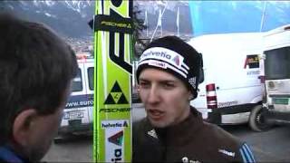 Skisprung TV Interview mit Simon Ammann 4Schanzentournee [upl. by Gittel]