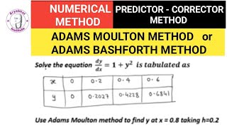 Adams moulton method  Adams moulton predictor corrector method  Adams moulton numerical method [upl. by Rosemare]