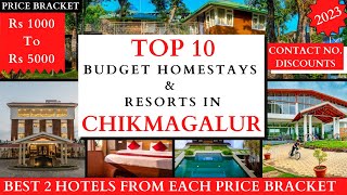 TOP 10 Budget Resorts In CHIKMAGALUR  Rs 1000 To 5000  Cheap And Best Homestays  2023 [upl. by Amyas]