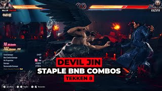 Make your Devil Jin Broken with these BNB Combos ▶ Tekken 8 [upl. by Malkah135]