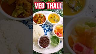 VEG THALI MAI KYA KYA HAI😍😱trending food viralvideo shortsfeedshortsthali vegthalilunch new [upl. by Ayekim461]