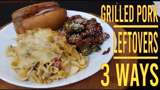 LEFTOVER RECIPES  Grilled Pork  CHEESY PORK NOODLE BAKE PORK with GARLIC SAUCE amp PORK BAHN MI [upl. by Luckett221]