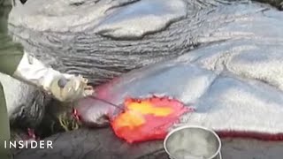 How Geologists Collect Lava Samples From Volcanoes [upl. by Vaas]