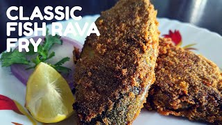 Classic  Fish Rava Fry  Homemade  Classic Simple and Easy Recipe [upl. by Marti]