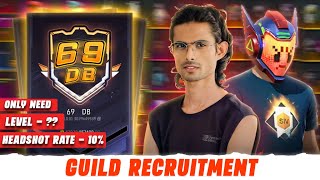 RASHIQ DB New Guild തുടങ്ങി 😨 എങ്ങനെ Join ചെയ്യാം 😳 69 DB Guild Recruitment 🔥 [upl. by Mal]