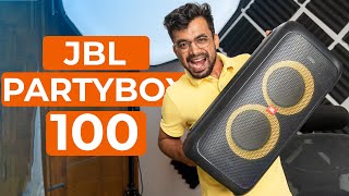 JBL Partybox 100 Review  With Bass Test [upl. by Ecissej581]