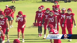 Chiefs training camp Rookie Kingsley Suamataia getting attention at left tackle [upl. by Dlorej52]