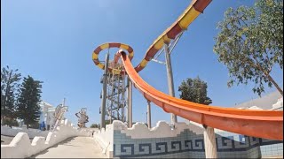 Water Slides at WaterWorld Themed Waterpark High… Fast… Crazie… Ayia Napa in Cyprus 2022 [upl. by Hoopen]