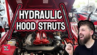 Get rid of that ugly hood prop with hydraulic hood struts  Rad Miata [upl. by Rory]