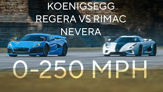 Koenigsegg Regera VS Rimac Nevera 0250 MPH Acceleration Comparison [upl. by Aggy]