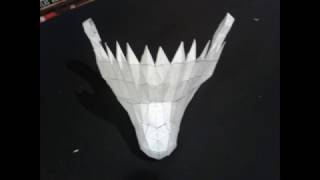 Ichigo full hollow mask from pepakura  step by step Part I Jaw [upl. by Adah]