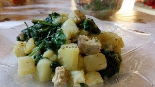 Papas con fenogrecoalholva y espinacas Aloo Methi vegansin gluten ni lactosa [upl. by Barris514]