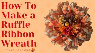 Fall WreathsFall Wreath MakingFall WreathDeco Mesh WreathsDIY Fall WreathRibbonWreathFall 2023 [upl. by Wilkie]