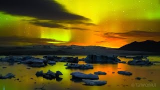 Volcano Glow and Northern Lights Time Lapse [upl. by Sulohcin]