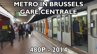 Brussels Metro departure from Gare Centrale Line 1 [upl. by Suhpoelc]