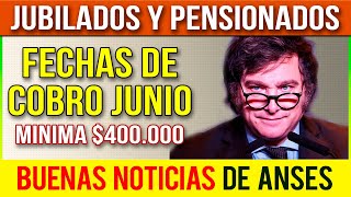 💥Con CAMBIOS CUÁNDO COBRAN los JUBILADOS en JUNIO 2024  PNC PUAM 💲Montos y FECHAS oficiales ANSES [upl. by Dick]