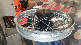 How to respoke a Yamaha YZ80h wheel It wasnt that hard VMX Restoration [upl. by Atselec]