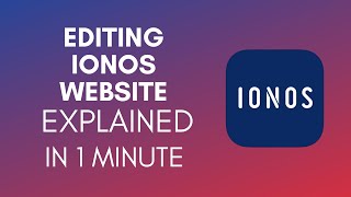 How To Edit IONOS Website 2024 [upl. by Euhsoj]