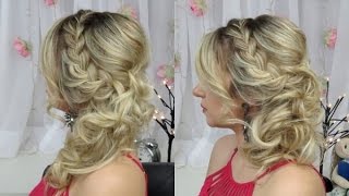 Penteado lateral com trança embutida por Priscila Barbosa [upl. by Atauqal]