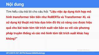 ADVANCING EXTRACTIVE SUMMARIZATION ENHANCING AND INNOVATIONS IN BERTSUM  CS519O21KHTN [upl. by Asyen]