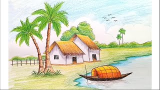 How to draw a landscape  step by step [upl. by Marquita697]