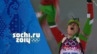 Biathlon  Womens 10km Pursuit  Domracheva Wins Gold  Sochi 2014 Winter Olympics [upl. by Billi]