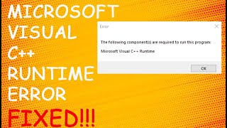 Fix the following components are required to run this program microsoft visual c runtime  2023 [upl. by Anayia]