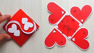 Origami Tarjeta de corazón y sobre para SAN VALENTIN Tarjeta para regalar a tu crush [upl. by Ennylcaj835]