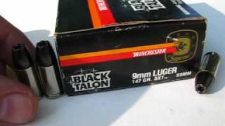 Ammo Test 9mm Luger  147 Gr Black Talon [upl. by Tucker]