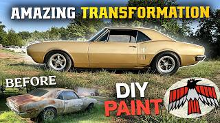 1967 Pontiac Firebird Transformation DIY Paint Job Lowering MORE [upl. by Nonnel]