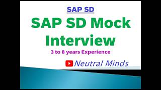 SAP SD Mock Interview for 3 to 8 years experience ECCS4 HANA [upl. by Hcib]