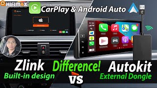 What is DIFFERENCE for Builtin Apple Carplay Android Auto Zlink amp External Carplay dongle Autokit [upl. by Nothgiel]