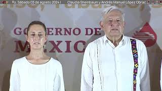 Claudia Sheinbaum AMLO Inicio de producción de la refinería Olmeca desde Paraíso Tabasco [upl. by Anec194]