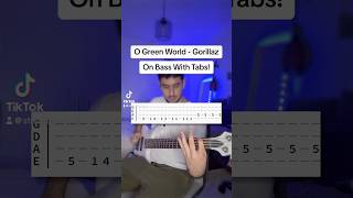 O Green World  Gorillaz Bass Cover with Tabs  gorillaz bass shorts [upl. by Besse]