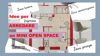 Come arredare un soggiornoingresso con cucina a vista  spazio unico mq 30  mini open space [upl. by Idelia]