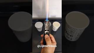 Jet Flame Torch Lighter vs Cup of Water ⚠️ LighterVideos [upl. by Anelam]