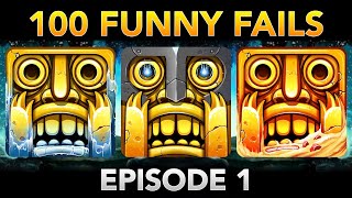 Temple Run 2 100 FUNNY FAILS Episode 1  Sky Summit Frozen Shadows Blazing Sands [upl. by Anauq]