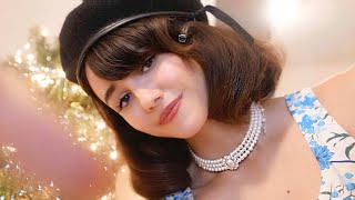 ASMR  Professional Haircut ✂️  1950s scissors soft spoken amp whispered magazine 🌲🎁 [upl. by Oirevas462]