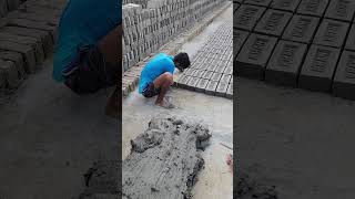 Traditional clay brick making process shorts [upl. by Miles]