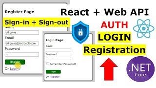 Login amp Registration using Net Authentication with Custom Identity React and Web API Tutorial [upl. by Anilatsyrc]